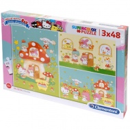 Hello Kitty Supercolor 3 az 1-ben puzzle 3x48db-os - Clementoni