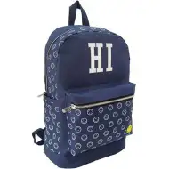 Smiley kék iskolatáska, hátizsák 30x20x42 cm