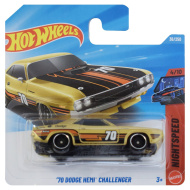 Hot Wheels: '70 Dodge HEMI Challenger aranysárga kisautó 1/64 - Mattel