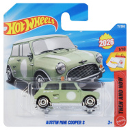 Hot Wheels: Austin Mini Cooper S zöld kisautó 1/64 - Mattel