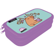 ICO: Lizzysuli Lollipop Capybara mintás három emeletes tolltartó 14x21x5 cm