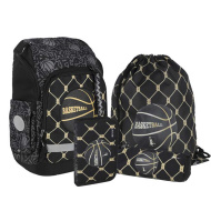 Spirit: Kosárlabda mintás iskolatáska, hátizsák 4db-os szett 32x19x44cm