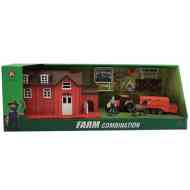 Istálló játékszett traktorral és állatokkal