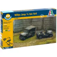 Italeri 1/72 Willys Jeep 1/4 ton 4x4 katonai járművek 2db-os makett szett