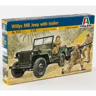 Italeri 1/35 Willys MB katonai Jeep utánfutóval jármű makett