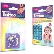 TyToo: Unikornis lányos csillámtetoválás sablon szett 15db-os