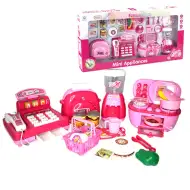 Pink konyhaszett elektromos pénztárgéppel, konyhapulttal és kiegészítőkkel