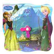 Jégvarázs  Anna és Elza fa puzzle óra 13db-os