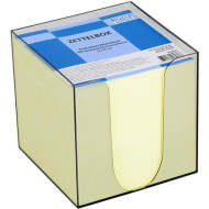 Spirit: Sárga jegyzettömb átlátszó tárolóban 900lapos 9x9x9cm