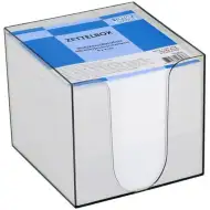 Spirit: Fehér jegyzettömb átlátszó tárolóban 900 lapos 9x9x9cm