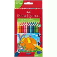Faber-Castell: Jumbo 24db-os háromszögletű színes ceruza szett hegyezővel