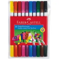 Kétvégű színes kimosható filctoll 10db-os szett - Faber-Castell