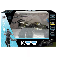 KOO: Kokan 052 távirányítós terepjáró autó és helikopter 2 az 1-ben játékszett LED világítással