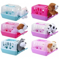 Kutyakölykök szállító boxban 13cm többféle változatban