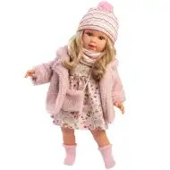 Llorens: Lucia 40cm-es baba virágos ruhában ridiküllel