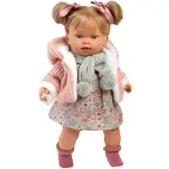Llorens: Alexandra 42cm-es baba hanggal kötött kabátban sállal