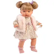 Llorens: Joelle 38cm-es baba hanggal szőrös mellényben