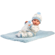 Llorens: Bimbo 35cm-es újszülött baba cumisüveggel és takaróval