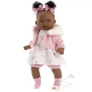 Llorens: Diara 38cm-es síró baba rózsaszín ruhában