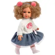Llorens: Elena 35cm-es baba göndör hajjal szoknyában