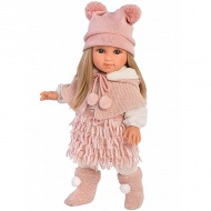 Llorens: Elena 35cm-es baba rózsaszín ruhában