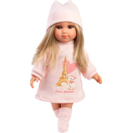 Llorens: Elena 35cm-es baba rózsaszín sapkában