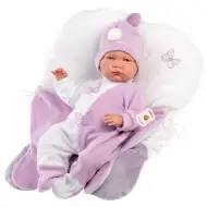 Llorens: Lalo Llorón 42cm-es síró újszülött baba pillangó formájú pólyában