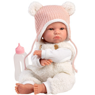 Llorens: Lara 38cm-es síró baba macifüles sapkában