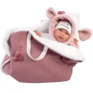 Llorens: Mimi Llorana 42cm-es síró újszülött baba hordozóval