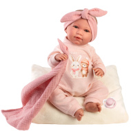 Llorens: Mimi 42cm-es síró baba párnával és takaróval