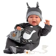 Llorens: Mimo 42cm-es baba hanggal fekete pizsamában