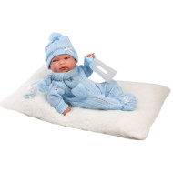 Llorens: Nico 40cm-es újszülött baba cumisüveggel és párnával
