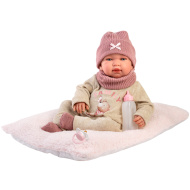 Llorens: Tina 44cm-es újszülött baba puha párnával