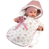 Llorens: Újszülött 36cm-es baba hanggal, hálózsákkal