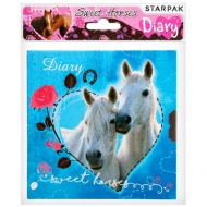 Lovas zárható napló csillámos díszítéssel