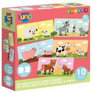 Luna: Első kirakóm – Állatmamák és kicsinyeik 10x2 db-os párosító fejlesztő puzzle
