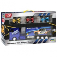 Autószállító kék kamion 3db autóval 1/30