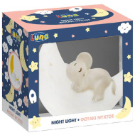 Luna: Alvó elefánt a holdon éjszakai lámpa