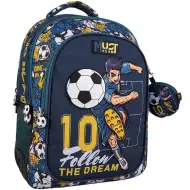 Luna: Must Team Focis lekerekített 3 rekeszes iskolatáska, hátizsák 32x18x43cm