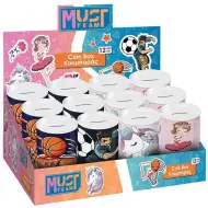 Luna: Must fém persely fiús vagy lányos mintával 10x15cm többféle változatban 1db