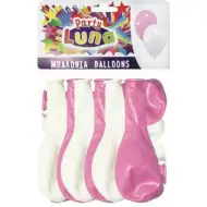 Luna: Party Lufi rózsaszín és fehér színben 24db