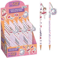 Luna: Lányos grafitceruza mintás radírral, kétféle változatban 1db