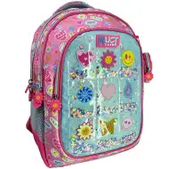 Luna: Must Team good vibes smiley mintás lekerekített 3 rekeszes iskolatáska, hátizsák 32x18x43cm