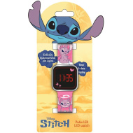 Luna: Disney Stitch és Angel rózsaszín LED-es karóra
