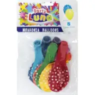 Luna: Virág mintás színes lufi 8db-os szett