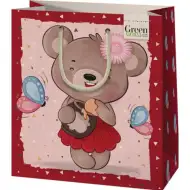 Maci mézzel közepes méretű környezetbarát ajándéktáska 18x23x10cm-es