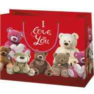 Macis közepes méretű ajándéktáska 18x10x23cm "I Love You"