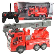 RC Távirányítós darus tűzoltóautó fényeffektekkel 1/43-as méretarány 27 MHz 20cm
