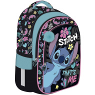 Disney Stitch mintás 4 rekeszes iskolatáska, hátizsák kék pomponnal BPL58 40x29x19 cm