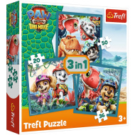 Mancs Őrjárat Dinoszauruszok szigete - 3 az 1-ben 20, 36, 50 db-os puzzle - Trefl